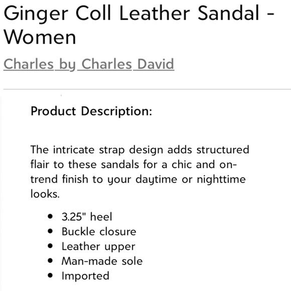 CHARLES by Charles David Coll Ginger Chunky Heel Sandal Size 7 - Picture 14 of 14